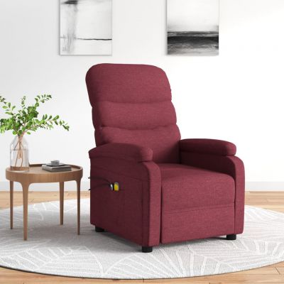 Gossi fotoliu de masaj electric rabatabil, rosu vin, textil