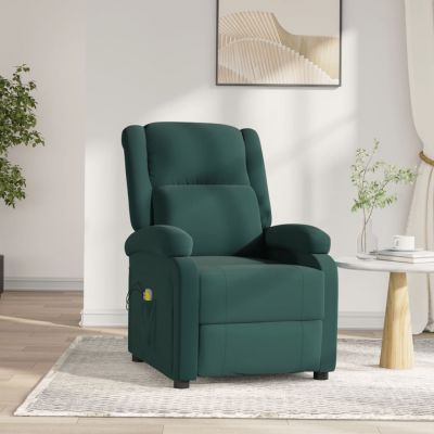 Gossi fotoliu de masaj electric, verde inchis, catifea