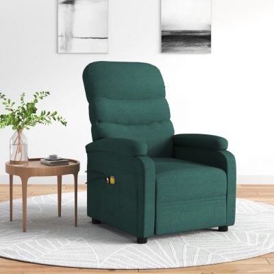 Gossi fotoliu de masaj electric, verde inchis, material textil