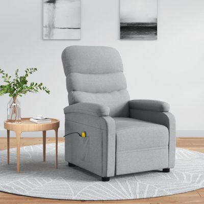 Gossi fotoliu de masaj, gri deschis, material textil