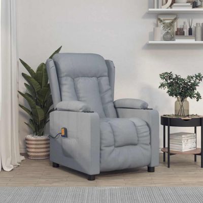 Gossi fotoliu de masaj, gri deschis, material textil