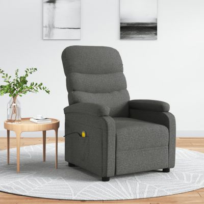 Gossi fotoliu de masaj, gri inchis, material textil