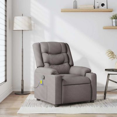 Gossi fotoliu de masaj rabatabil, gri taupe, material textil