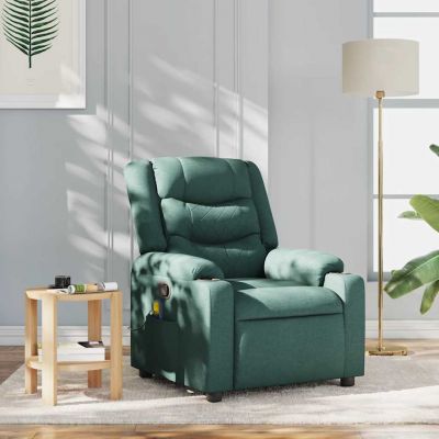 Gossi fotoliu de masaj rabatabil, verde inchis, material textil