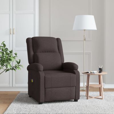 Gossi fotoliu de masaj spatar aripi, maro inchis, material textil