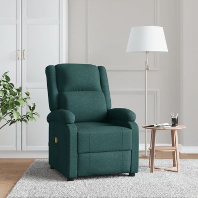 Gossi fotoliu de masaj spatar aripi, verde inchis, material textil