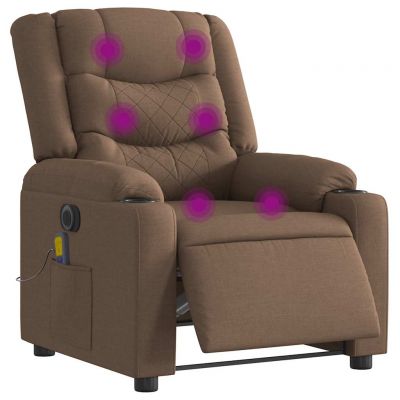 Gossi fotoliu electric de masaj rabatabil, maro, textil