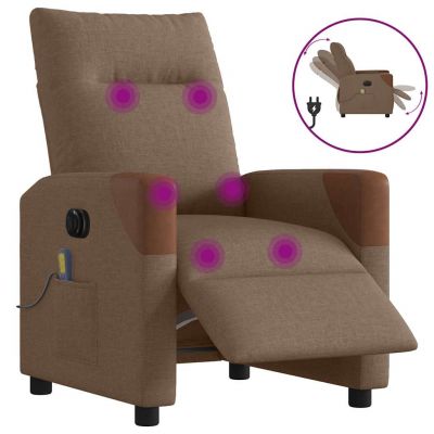 Gossi fotoliu electric de masaj rabatabil, maro, textil