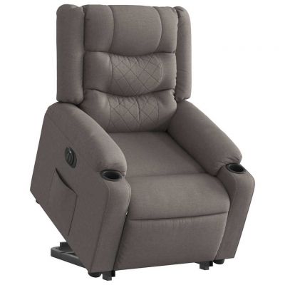 Gossi fotoliu electric rabatabil cu ridicare, gri taupe, textil