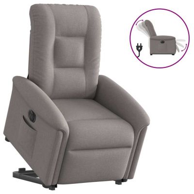Gossi fotoliu electric rabatabil cu ridicare, gri taupe, textil