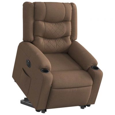 Gossi fotoliu electric rabatabil cu ridicare, maro, textil