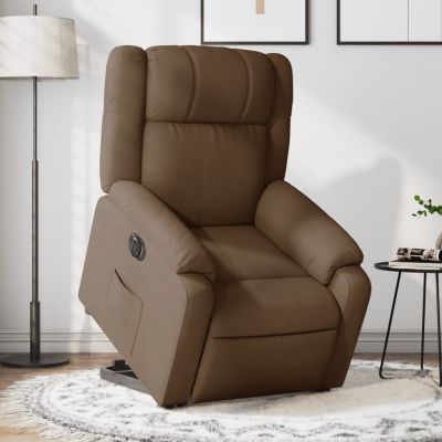 Gossi fotoliu electric rabatabil cu ridicare, maro, textil