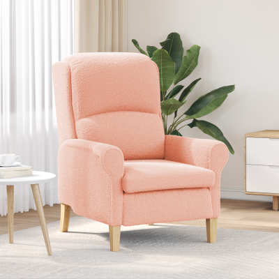 Gossi fotoliu ergonomic roz tesatura, lemn mediul ergonomic