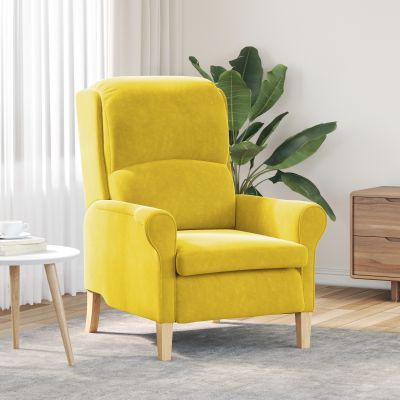 Gossi fotoliu galben textil, lemn standard fotoliu galben modern
