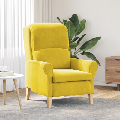 Gossi fotoliu galben textil, lemn standard fotoliu galben modern