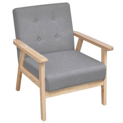 Gossi fotoliu, gri deschis, material textil