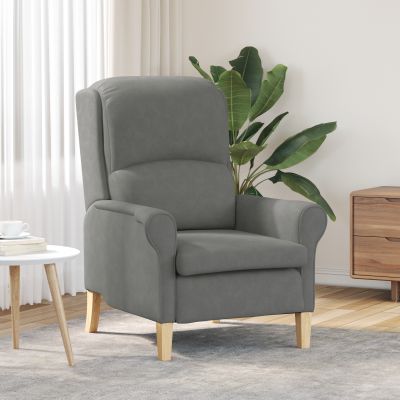 Gossi fotoliu gri inchis gri inchis tesatura si lemn standard ergonomic