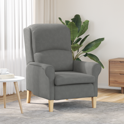 Gossi fotoliu gri inchis gri inchis tesatura si lemn standard ergonomic