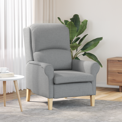 Gossi fotoliu modern gri deschis poliester, lemn mediu ergonomic