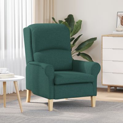 Gossi fotoliu modern verde inchis tesatura, lemn standard ergonomic