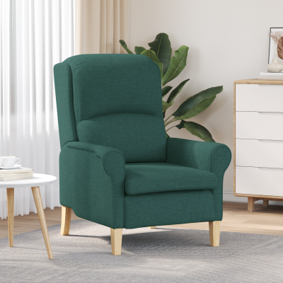 Gossi fotoliu modern verde inchis tesatura, lemn standard ergonomic