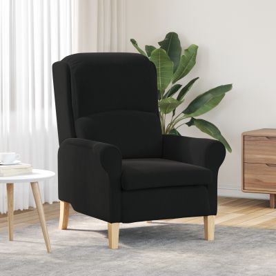 Gossi fotoliu negru negru tesatura, lemn standard ergonomic