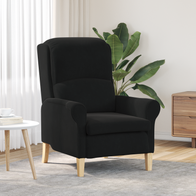 Gossi fotoliu negru negru tesatura, lemn standard ergonomic