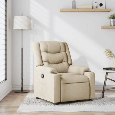 Gossi fotoliu rabatabil, crem, material textil