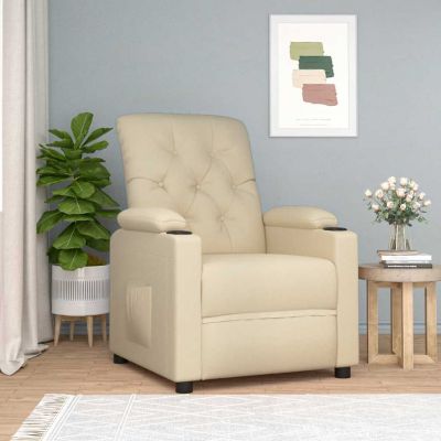 Gossi fotoliu rabatabil, crem, material textil