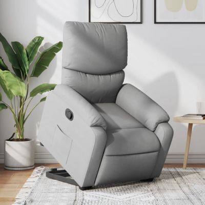 Gossi fotoliu rabatabil cu ridicare, gri deschis, material textil