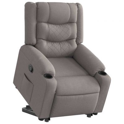 Gossi fotoliu rabatabil cu ridicare pe verticala, gri taupe, textil