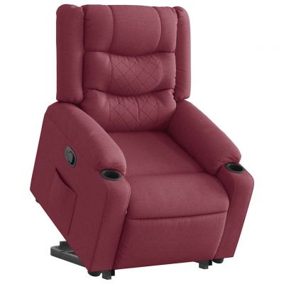Gossi fotoliu rabatabil cu ridicare, rosu vin, material textil