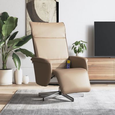 Gossi fotoliu rabatabil cu suport picioare cappuccino piele ecologica