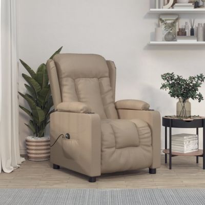 Gossi fotoliu rabatabil electric, cappuccino, piele ecologica