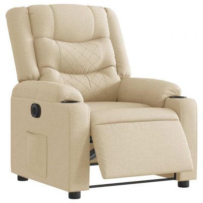 Gossi fotoliu rabatabil electric, crem, material textil