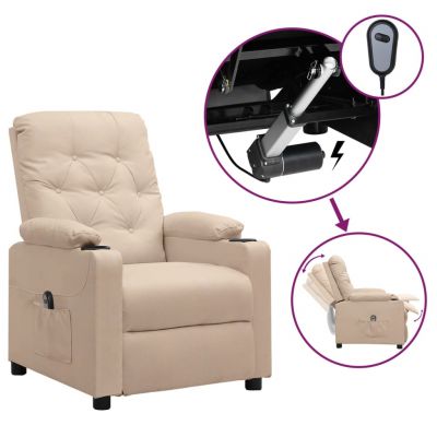 Gossi fotoliu rabatabil electric, crem, material textil