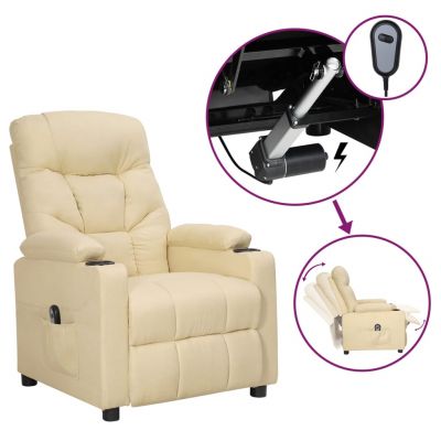 Gossi fotoliu rabatabil electric, crem, material textil