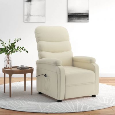 Gossi fotoliu rabatabil electric, crem, piele ecologica