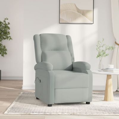 Gossi fotoliu rabatabil electric, gri deschis, catifea