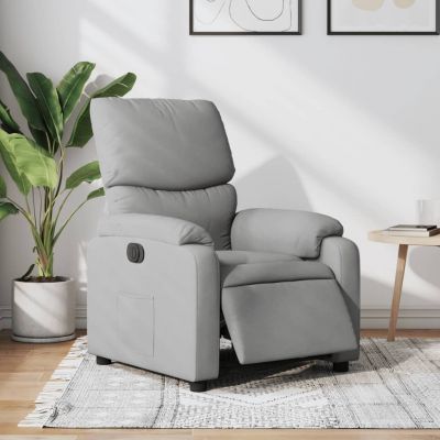 Gossi fotoliu rabatabil electric, gri deschis, textil