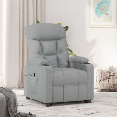 Gossi fotoliu rabatabil electric, gri deschis, textil