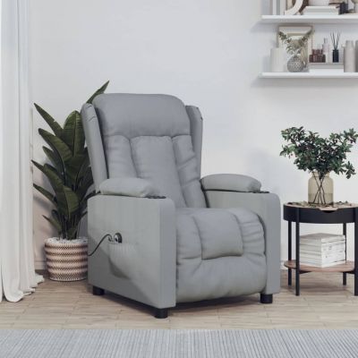 Gossi fotoliu rabatabil electric, gri deschis, textil