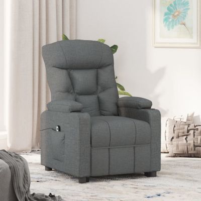 Gossi fotoliu rabatabil electric, gri inchis, material textil