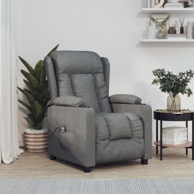 Gossi fotoliu rabatabil electric, gri inchis, material textil
