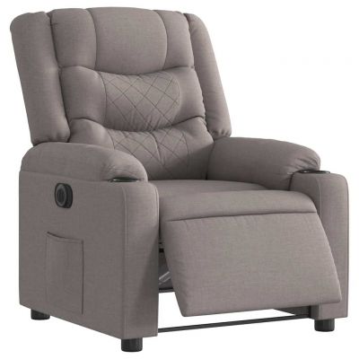 Gossi fotoliu rabatabil electric, gri taupe, material textil