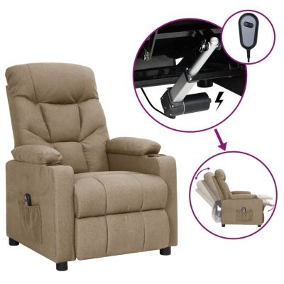 Gossi fotoliu rabatabil electric, gri taupe, material textil