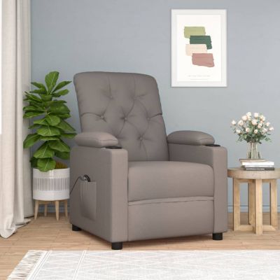 Gossi fotoliu rabatabil electric, gri taupe, material textil