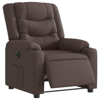 Gossi fotoliu rabatabil electric, maro inchis, material textil
