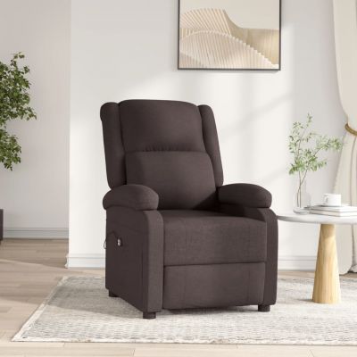 Gossi fotoliu rabatabil electric, maro inchis, material textil
