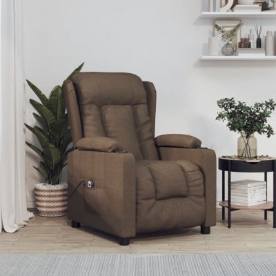 Gossi fotoliu rabatabil electric, maro, material textil